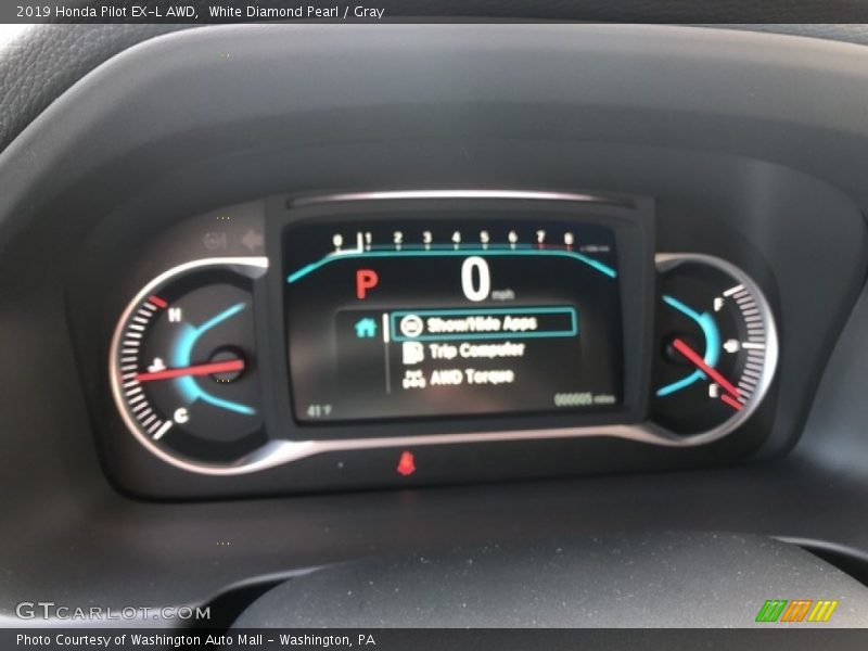 White Diamond Pearl / Gray 2019 Honda Pilot EX-L AWD