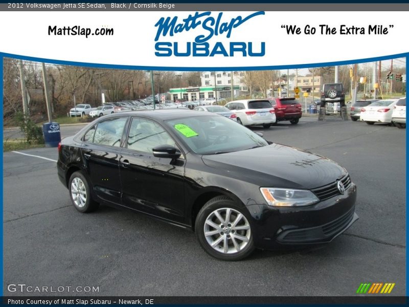Black / Cornsilk Beige 2012 Volkswagen Jetta SE Sedan