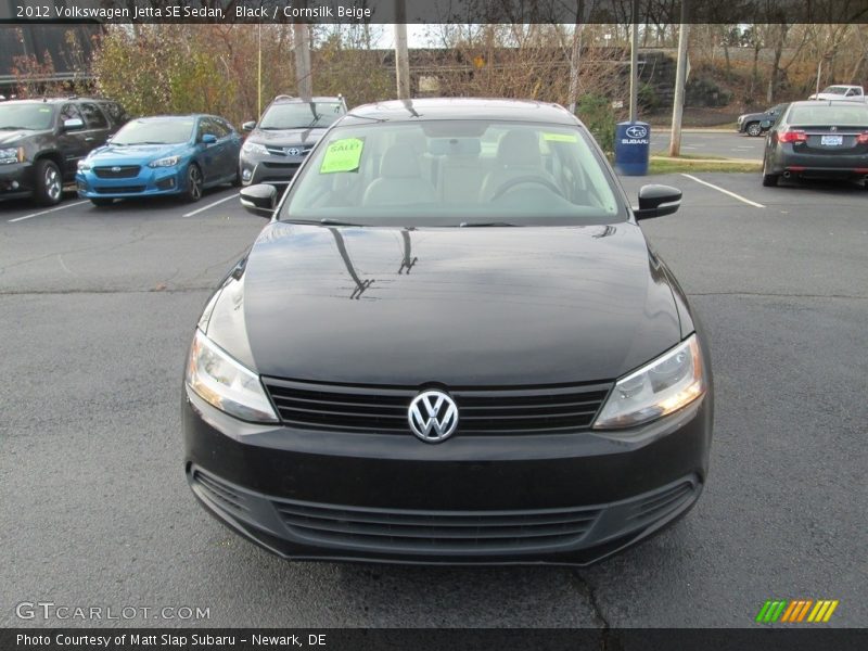 Black / Cornsilk Beige 2012 Volkswagen Jetta SE Sedan