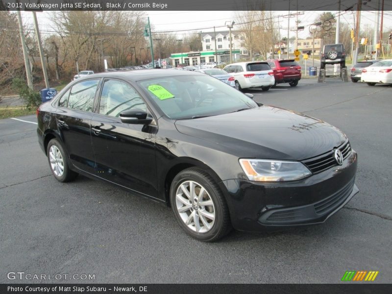 Black / Cornsilk Beige 2012 Volkswagen Jetta SE Sedan