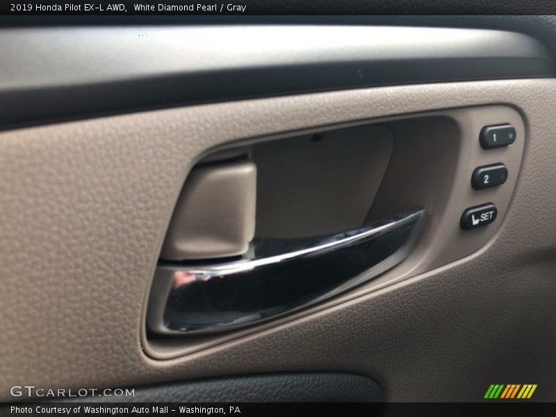 White Diamond Pearl / Gray 2019 Honda Pilot EX-L AWD
