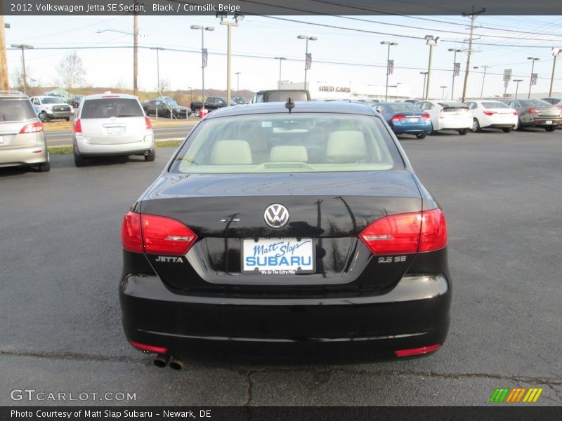 Black / Cornsilk Beige 2012 Volkswagen Jetta SE Sedan