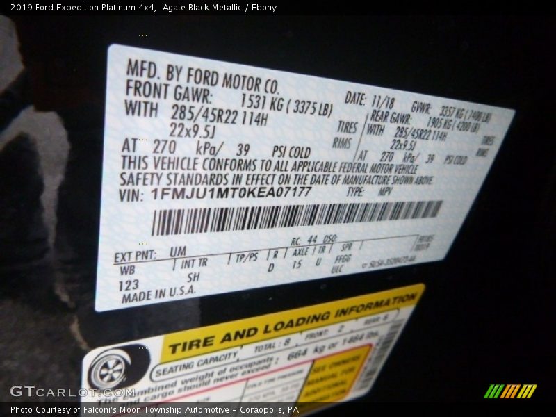 Agate Black Metallic / Ebony 2019 Ford Expedition Platinum 4x4