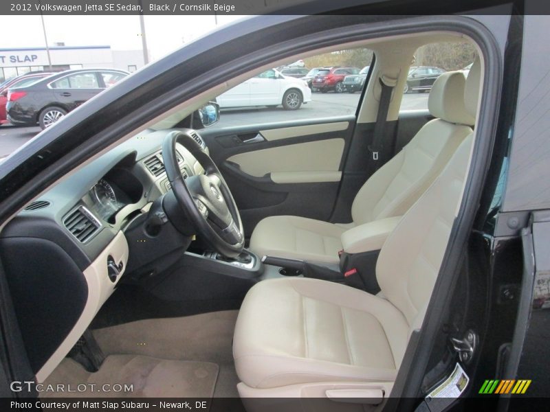 Black / Cornsilk Beige 2012 Volkswagen Jetta SE Sedan