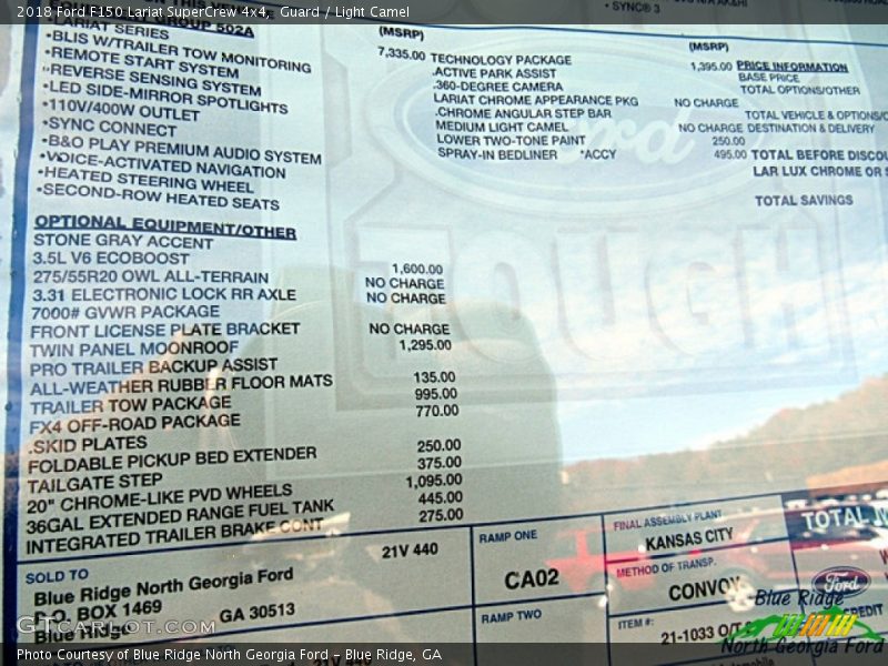 Guard / Light Camel 2018 Ford F150 Lariat SuperCrew 4x4