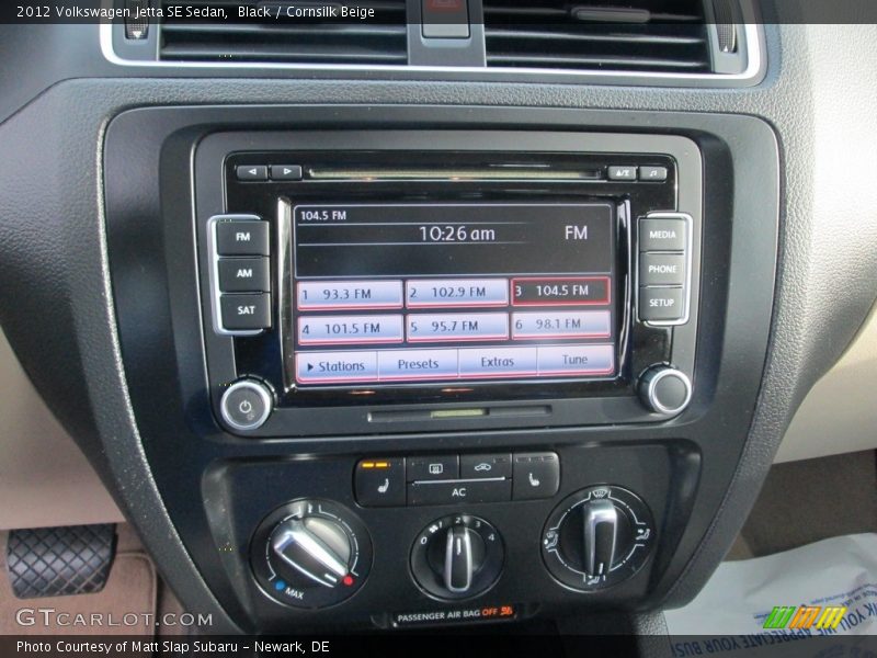 Black / Cornsilk Beige 2012 Volkswagen Jetta SE Sedan