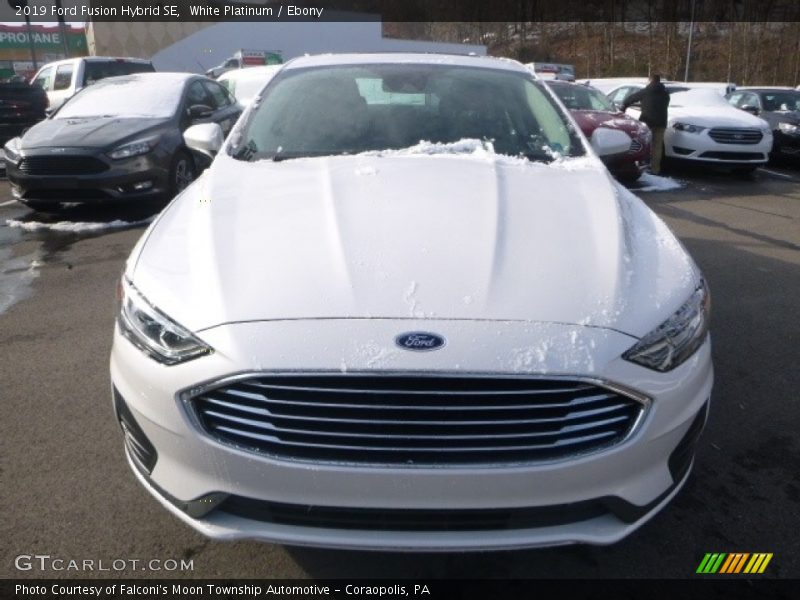 White Platinum / Ebony 2019 Ford Fusion Hybrid SE