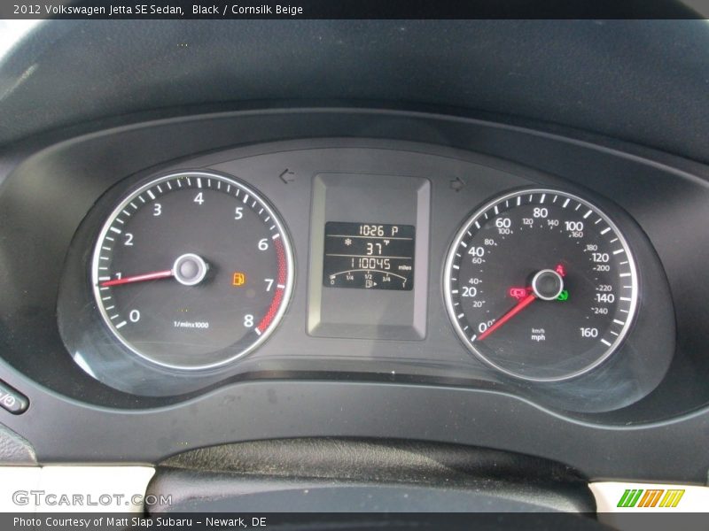 Black / Cornsilk Beige 2012 Volkswagen Jetta SE Sedan