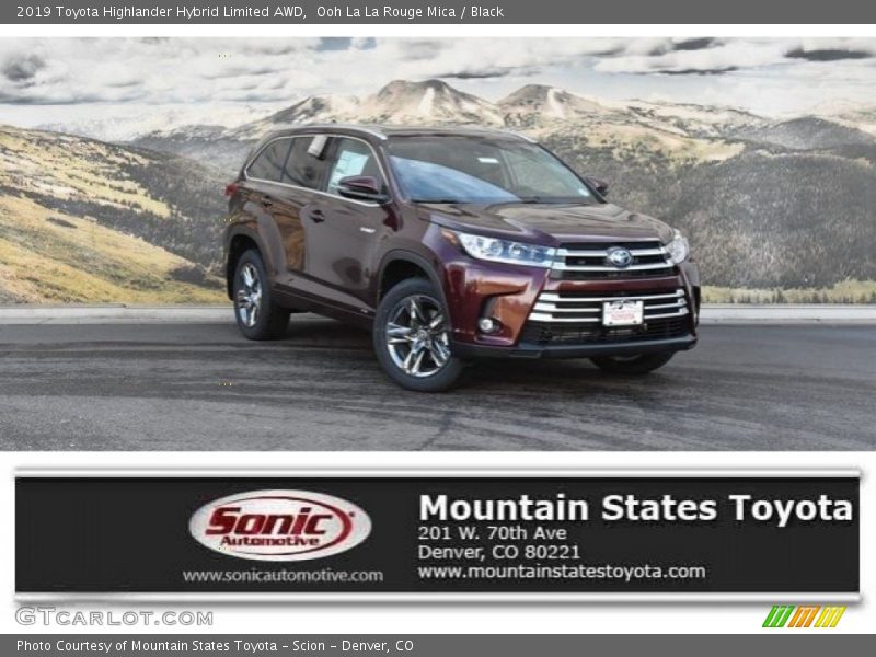 Ooh La La Rouge Mica / Black 2019 Toyota Highlander Hybrid Limited AWD