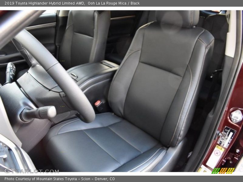 Front Seat of 2019 Highlander Hybrid Limited AWD