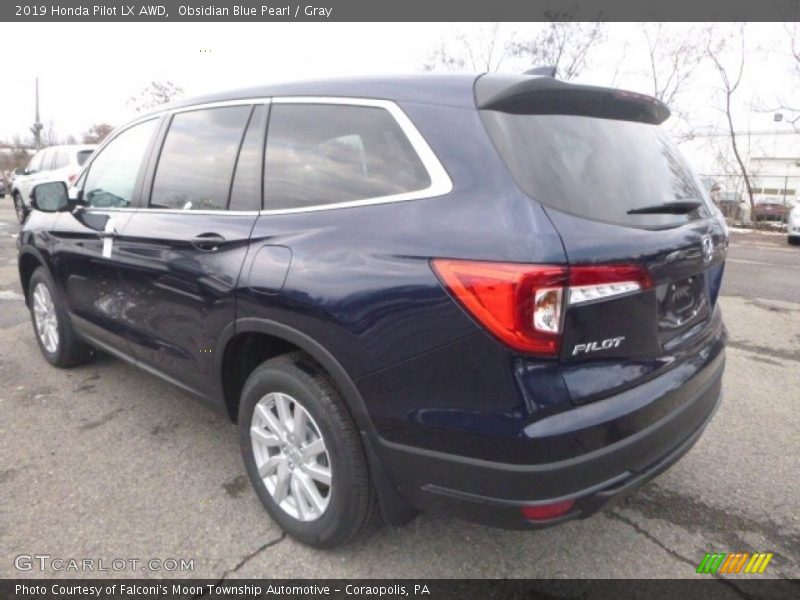 Obsidian Blue Pearl / Gray 2019 Honda Pilot LX AWD