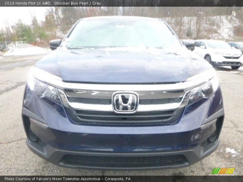 Obsidian Blue Pearl / Gray 2019 Honda Pilot LX AWD