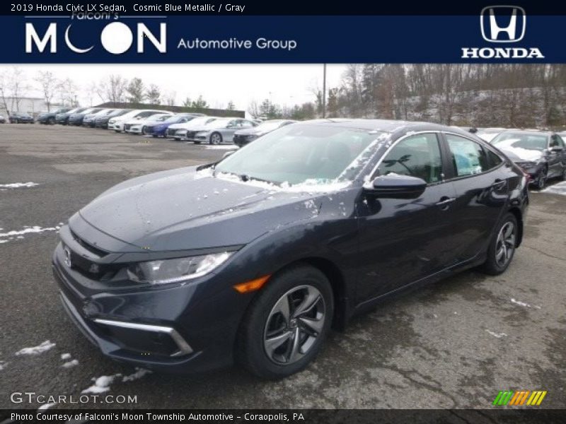 Cosmic Blue Metallic / Gray 2019 Honda Civic LX Sedan