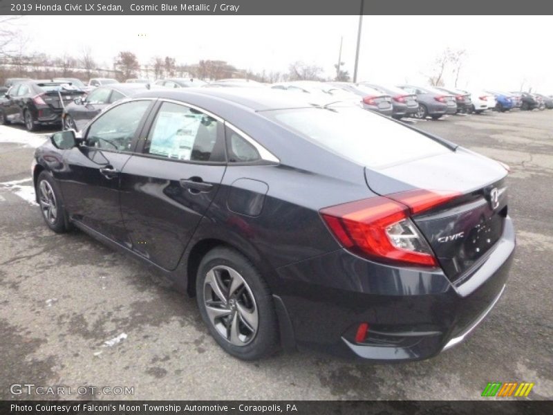 Cosmic Blue Metallic / Gray 2019 Honda Civic LX Sedan