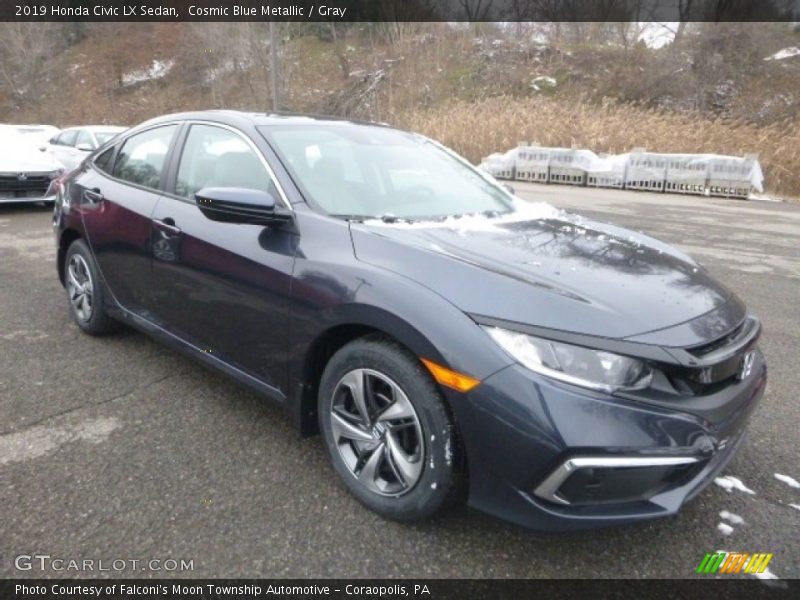 Cosmic Blue Metallic / Gray 2019 Honda Civic LX Sedan