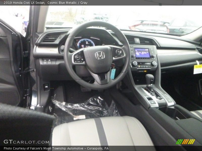 Cosmic Blue Metallic / Gray 2019 Honda Civic LX Sedan