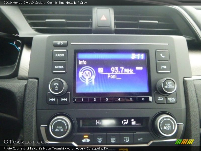 Cosmic Blue Metallic / Gray 2019 Honda Civic LX Sedan
