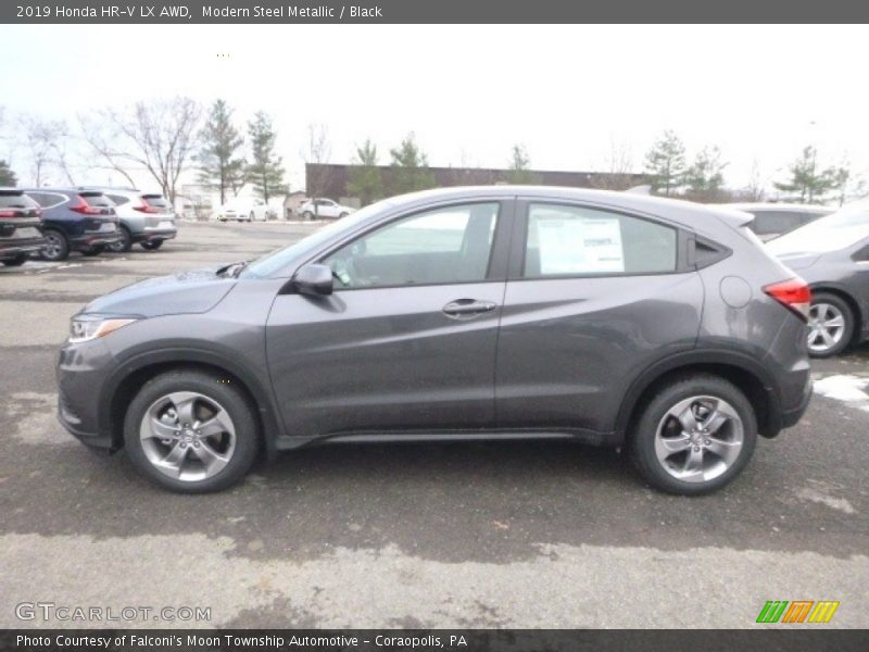 Modern Steel Metallic / Black 2019 Honda HR-V LX AWD