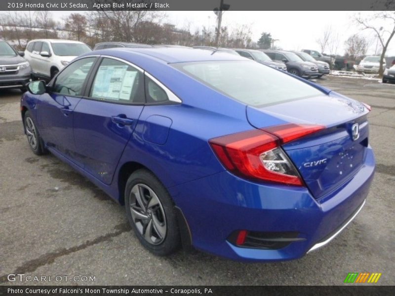 Agean Blue Metallic / Black 2019 Honda Civic LX Sedan