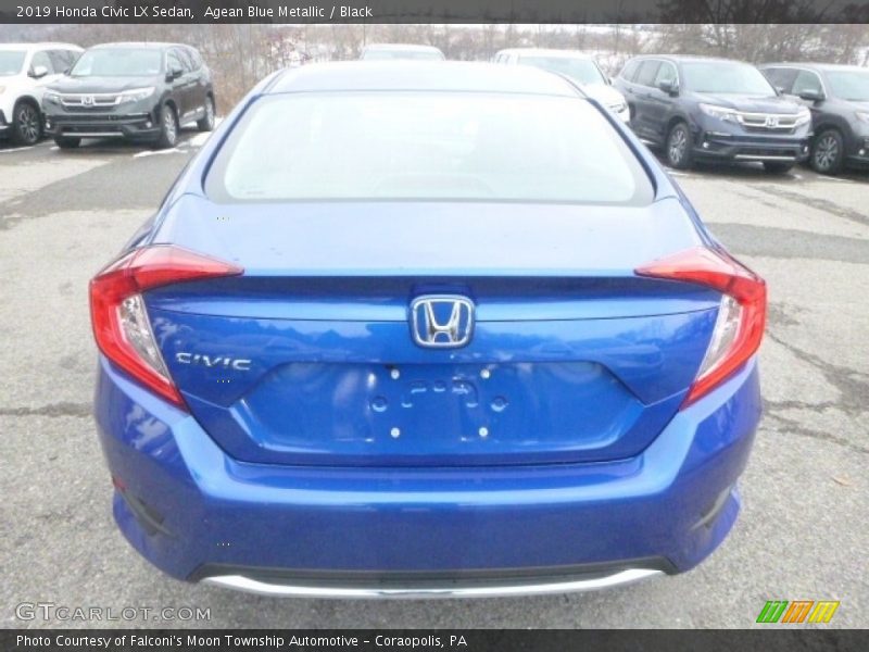 Agean Blue Metallic / Black 2019 Honda Civic LX Sedan