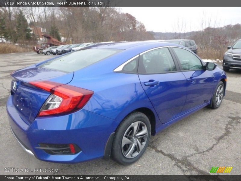 Agean Blue Metallic / Black 2019 Honda Civic LX Sedan