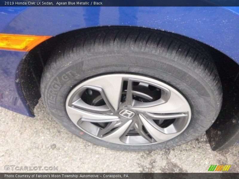 Agean Blue Metallic / Black 2019 Honda Civic LX Sedan