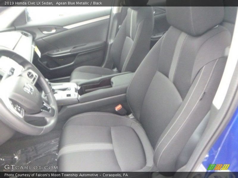 Agean Blue Metallic / Black 2019 Honda Civic LX Sedan