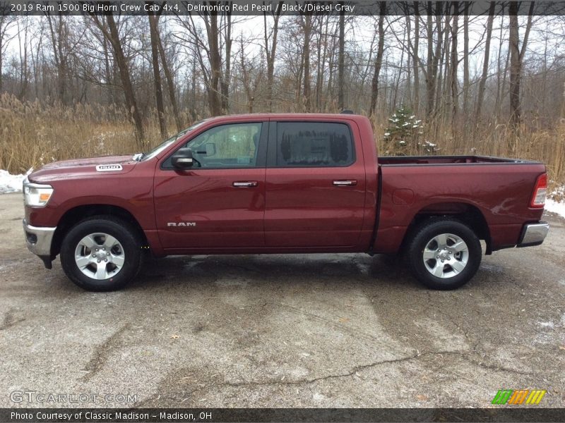 Delmonico Red Pearl / Black/Diesel Gray 2019 Ram 1500 Big Horn Crew Cab 4x4