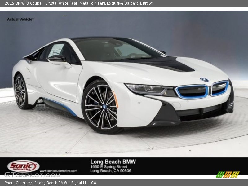 Crystal White Pearl Metallic / Tera Exclusive Dalbergia Brown 2019 BMW i8 Coupe