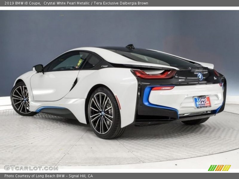 Crystal White Pearl Metallic / Tera Exclusive Dalbergia Brown 2019 BMW i8 Coupe