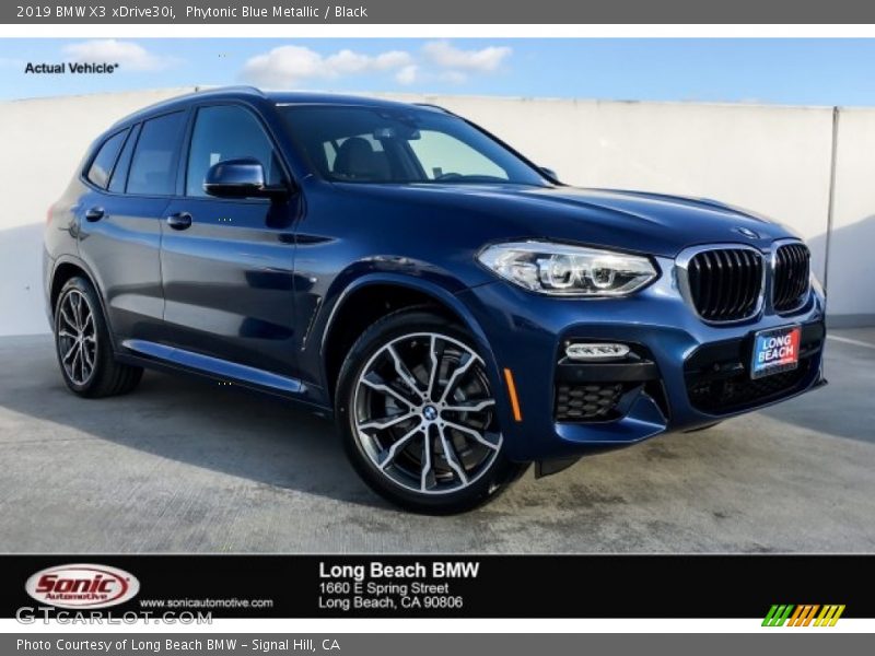 Phytonic Blue Metallic / Black 2019 BMW X3 xDrive30i