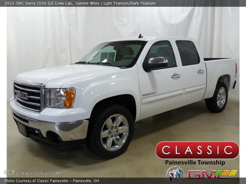 Summit White / Light Titanium/Dark Titanium 2013 GMC Sierra 1500 SLE Crew Cab