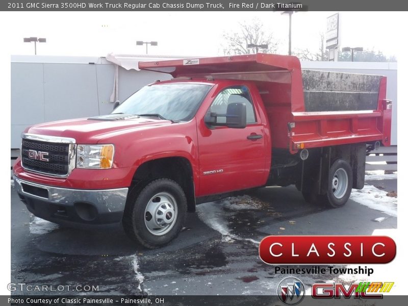 Fire Red / Dark Titanium 2011 GMC Sierra 3500HD Work Truck Regular Cab Chassis Dump Truck