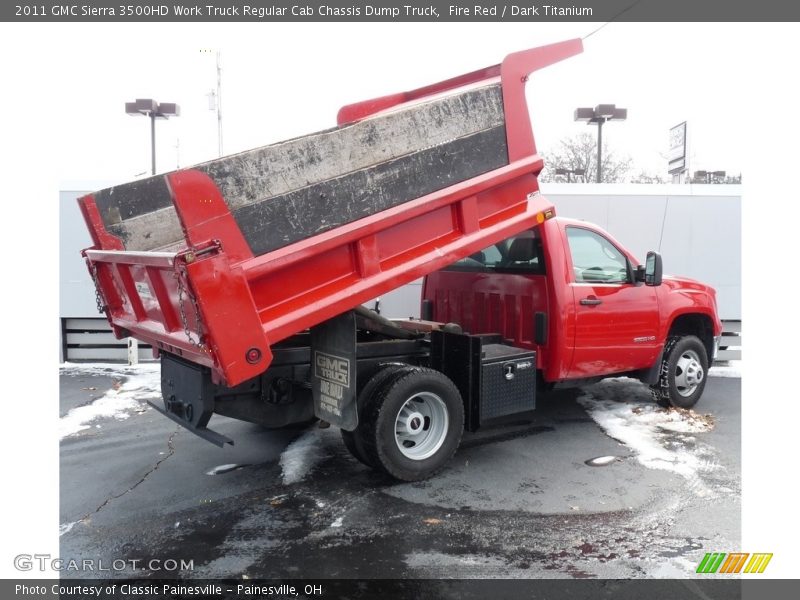 Fire Red / Dark Titanium 2011 GMC Sierra 3500HD Work Truck Regular Cab Chassis Dump Truck