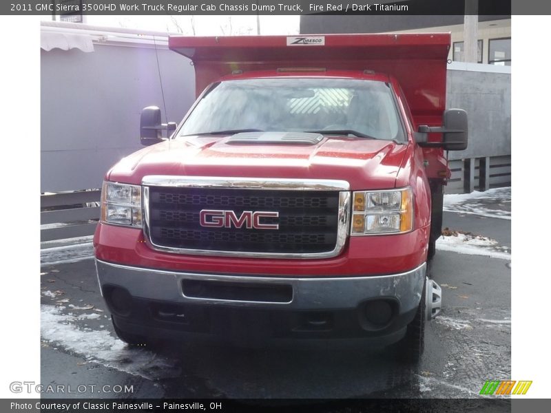 Fire Red / Dark Titanium 2011 GMC Sierra 3500HD Work Truck Regular Cab Chassis Dump Truck