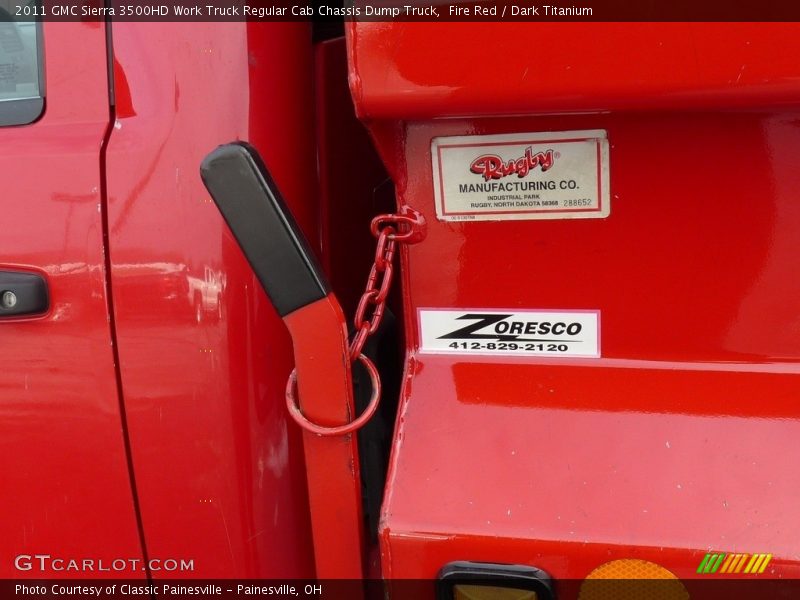 Fire Red / Dark Titanium 2011 GMC Sierra 3500HD Work Truck Regular Cab Chassis Dump Truck