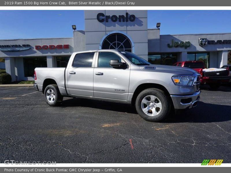 Billett Silver Metallic / Black/Diesel Gray 2019 Ram 1500 Big Horn Crew Cab