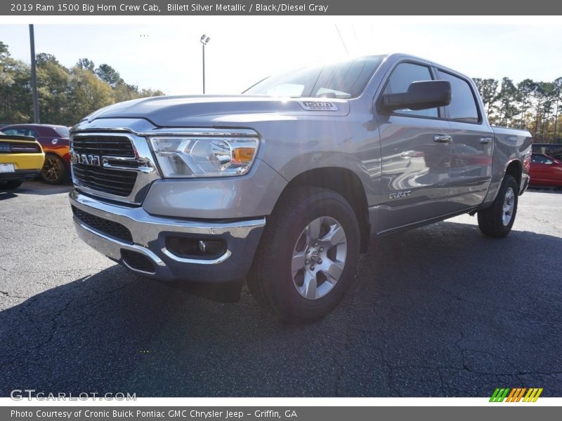 Billett Silver Metallic / Black/Diesel Gray 2019 Ram 1500 Big Horn Crew Cab