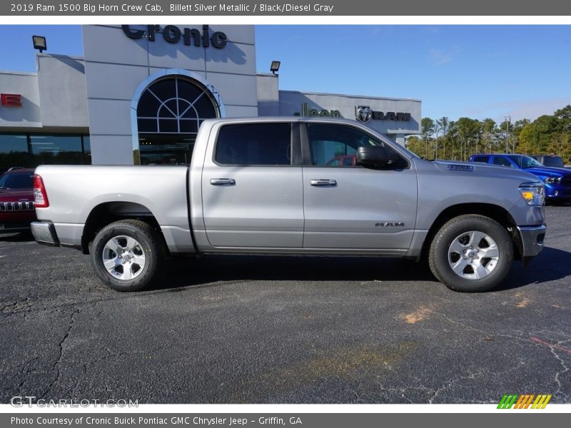 Billett Silver Metallic / Black/Diesel Gray 2019 Ram 1500 Big Horn Crew Cab