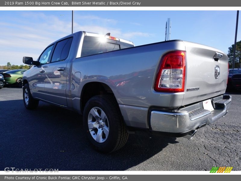 Billett Silver Metallic / Black/Diesel Gray 2019 Ram 1500 Big Horn Crew Cab