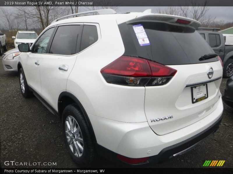 Pearl White / Charcoal 2019 Nissan Rogue SV AWD