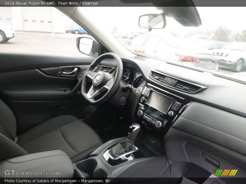 Pearl White / Charcoal 2019 Nissan Rogue SV AWD