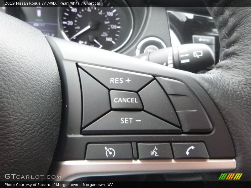 Pearl White / Charcoal 2019 Nissan Rogue SV AWD