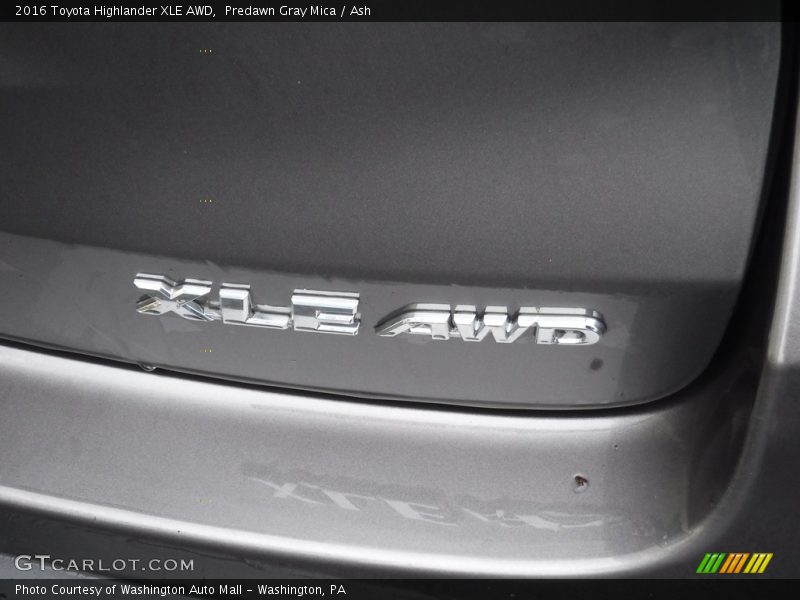 Predawn Gray Mica / Ash 2016 Toyota Highlander XLE AWD