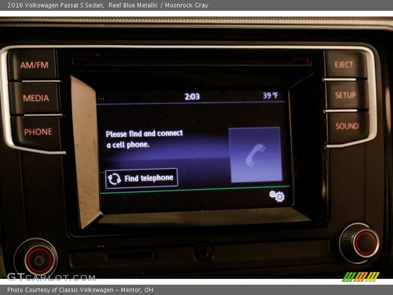 Reef Blue Metallic / Moonrock Gray 2016 Volkswagen Passat S Sedan