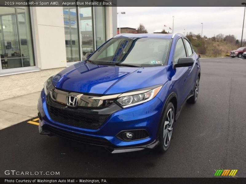 Aegean Blue Metallic / Black 2019 Honda HR-V Sport AWD