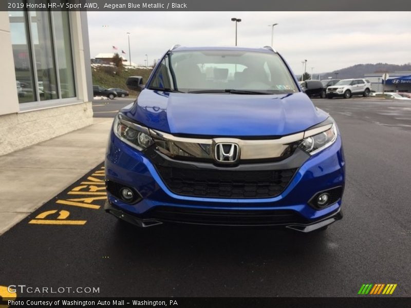 Aegean Blue Metallic / Black 2019 Honda HR-V Sport AWD