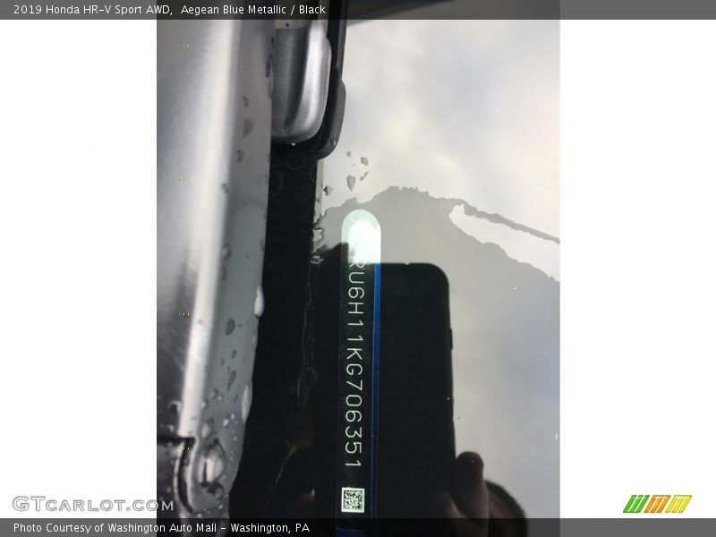 Aegean Blue Metallic / Black 2019 Honda HR-V Sport AWD