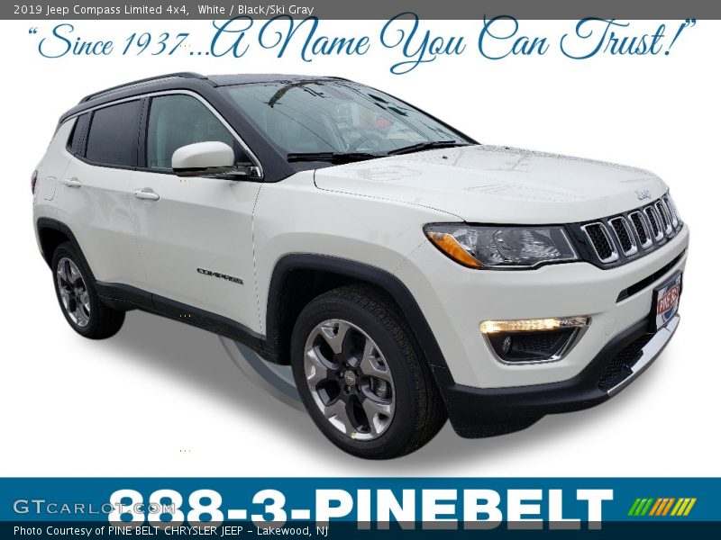 White / Black/Ski Gray 2019 Jeep Compass Limited 4x4