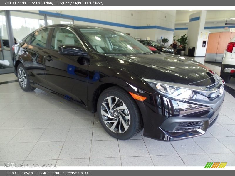 Burgundy Night Pearl / Ivory 2018 Honda Civic EX Sedan